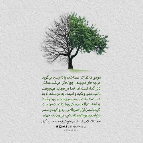 مومنی که نمازش قضا شده با ناامیدی می گوید